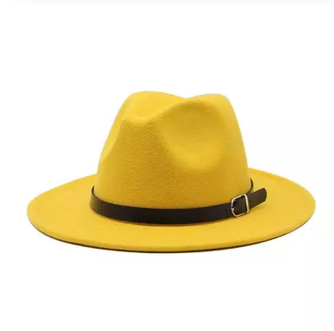 Classic Felt Fedora Hat – Wide Brim Formal Fashion Hat