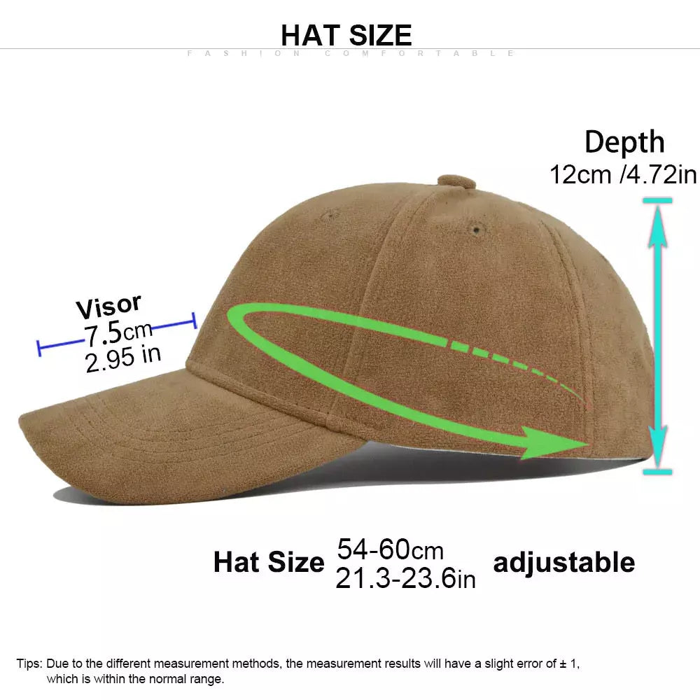 Urban Caps Classic Suede Baseball Cap – Adjustable Vegan Suede Hat