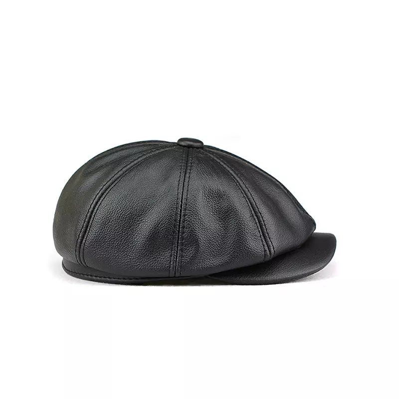 Cocteau Genuine Leather Newsboy Cap – Vintage Cowhide Baker Boy Hat