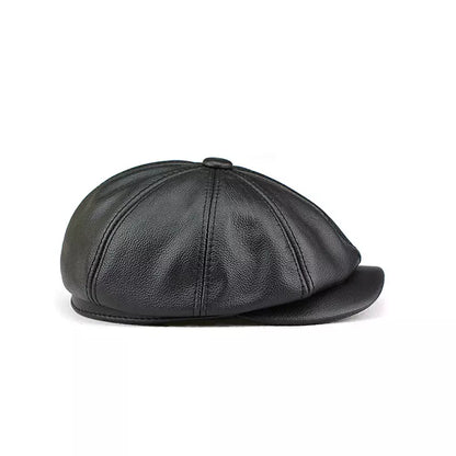 Cocteau Genuine Leather Newsboy Cap – Vintage Cowhide Baker Boy Hat