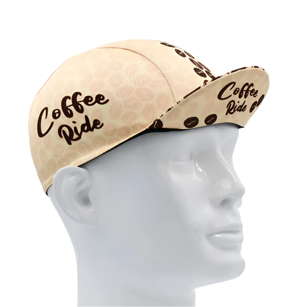 Coffee Ride Series Cycling Cap Lightweight Breathable Knit Coffee Beans Pattern