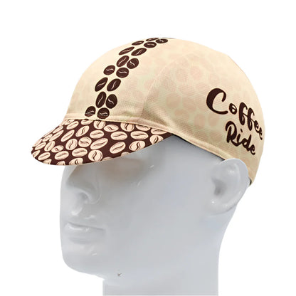 Coffee Ride Series Cycling Cap Lightweight Breathable Knit Coffee Beans Pattern