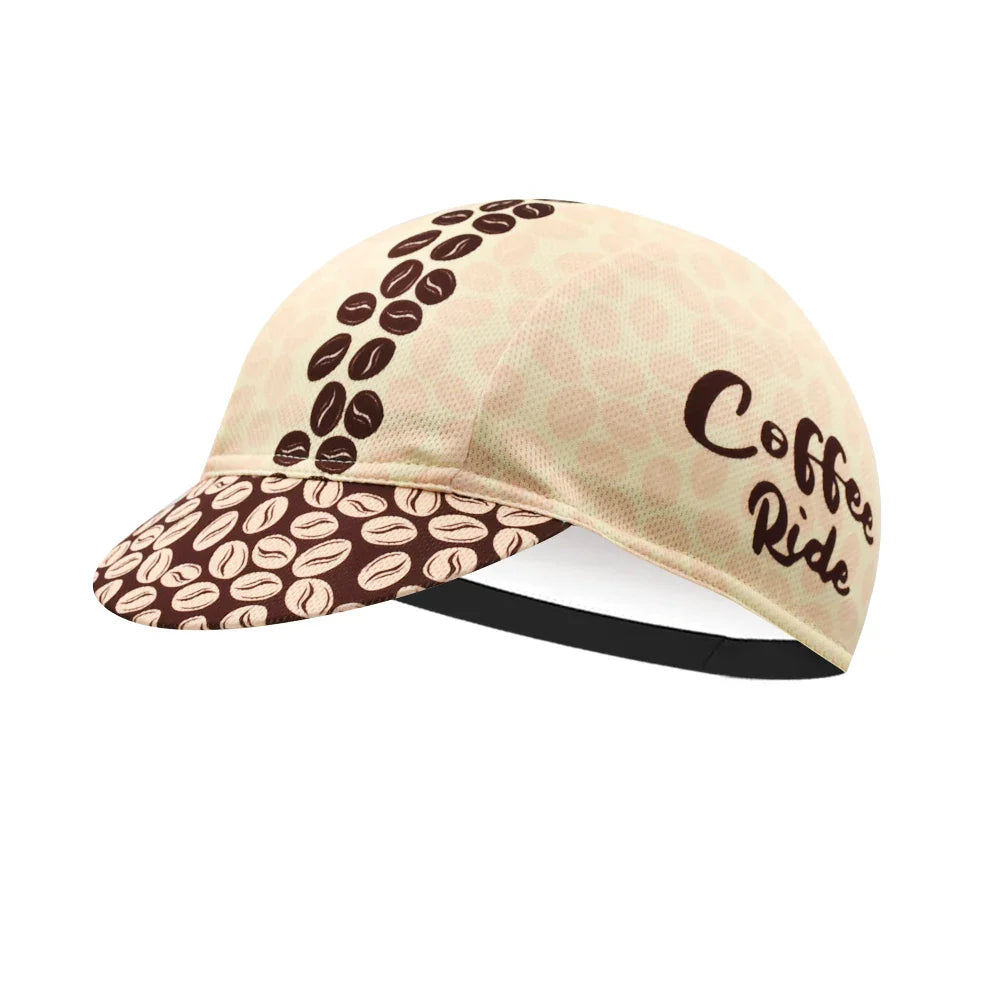 Coffee Ride Series Cycling Cap Lightweight Breathable Knit Coffee Beans Pattern