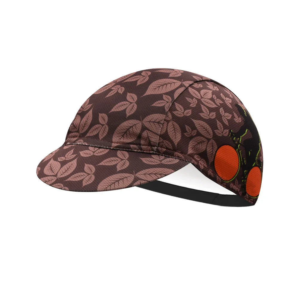 Coffee Ride Series Cycling Cap Lightweight Breathable Knit Coffee Beans Pattern