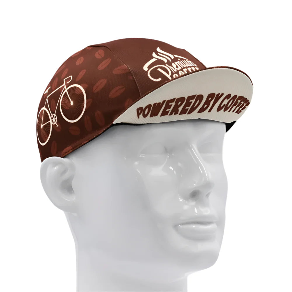 Coffee Ride Series Cycling Cap Lightweight Breathable Knit Coffee Beans Pattern