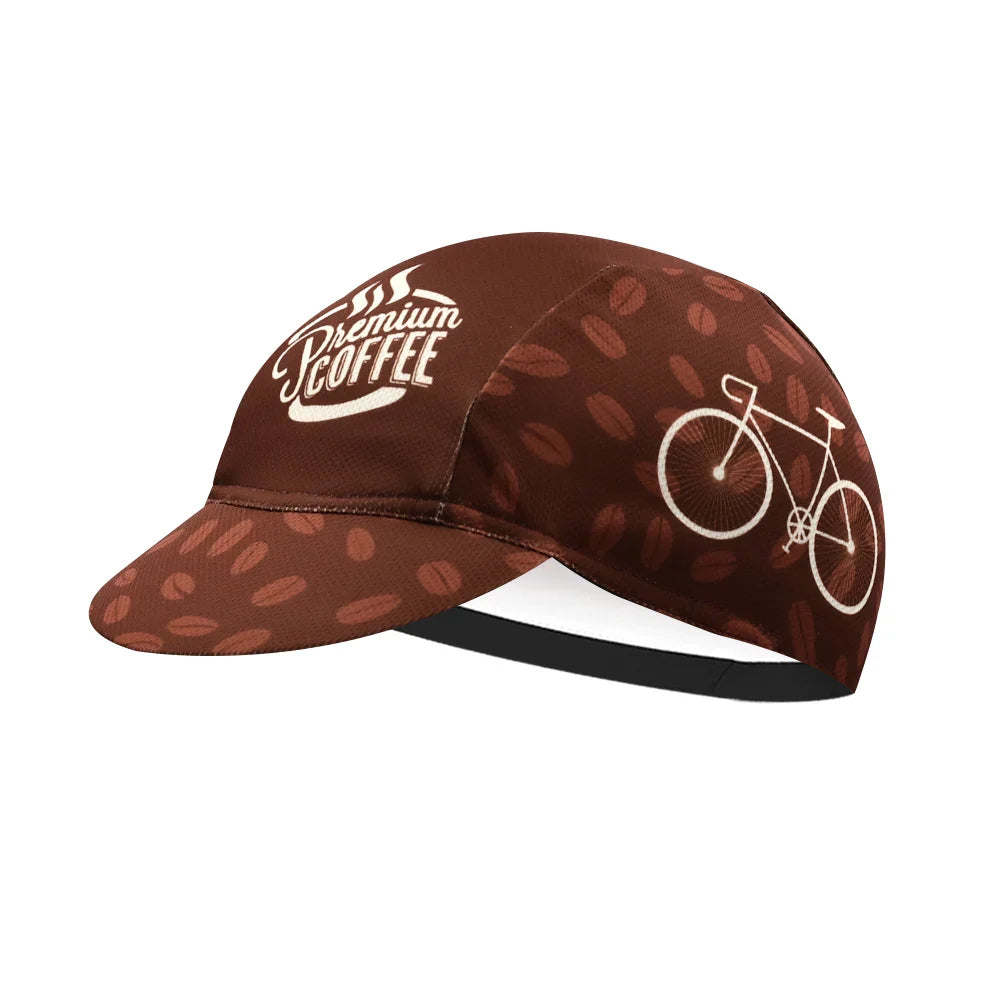 Coffee Ride Series Cycling Cap Lightweight Breathable Knit Coffee Beans Pattern