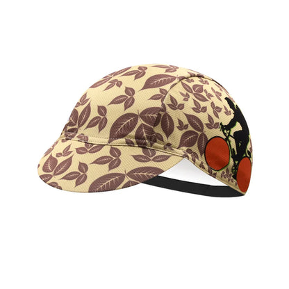 Coffee Ride Series Cycling Cap Lightweight Breathable Knit Coffee Beans Pattern