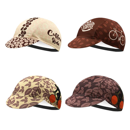 Coffee Ride Series Cycling Cap Lightweight Breathable Knit Coffee Beans Pattern