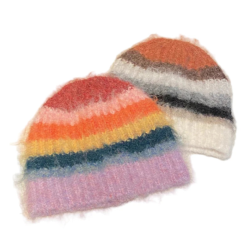 Colorful Gradient Furry Beanie - Urban Caps