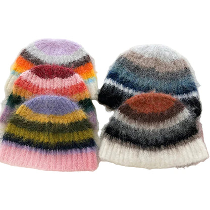 Colorful Gradient Furry Beanie - Urban Caps