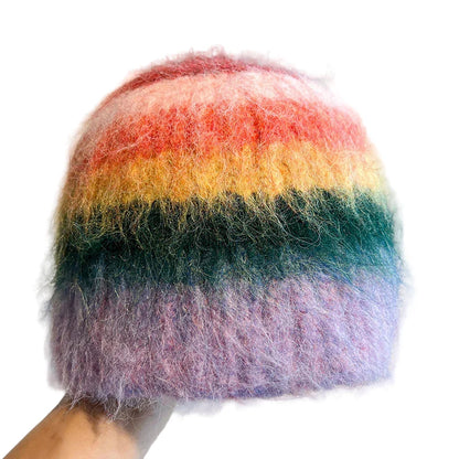 Colorful Gradient Furry Beanie - Urban Caps