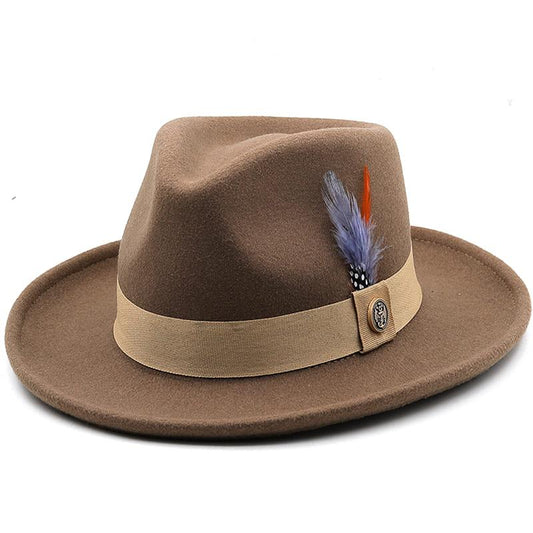 Coltrane Feather Fedora Hat - Classic Wool Fedora Hat With Feather Detailing For Style