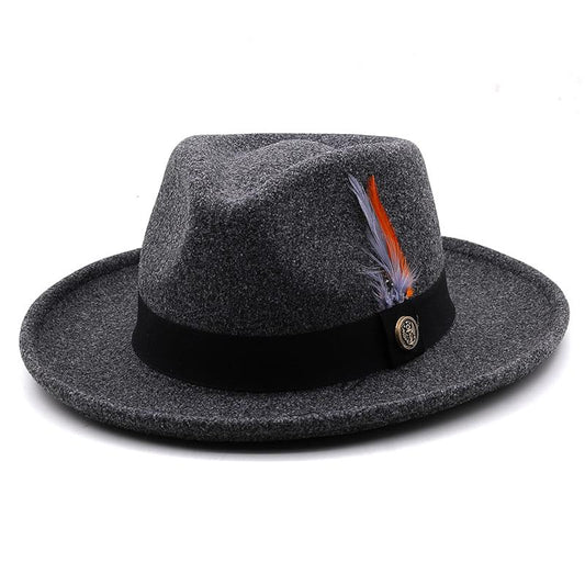 Coltrane Feather Fedora Hat - Classic Wool Fedora Hat With Feather Detailing For Style