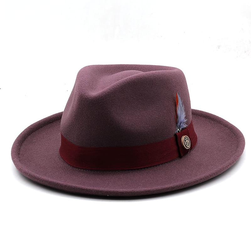 Coltrane Feather Fedora Hat - Classic Wool Fedora Hat With Feather Detailing For Style