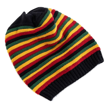 Coraline Slouchy Striped Knitted Beanie - Urban Caps