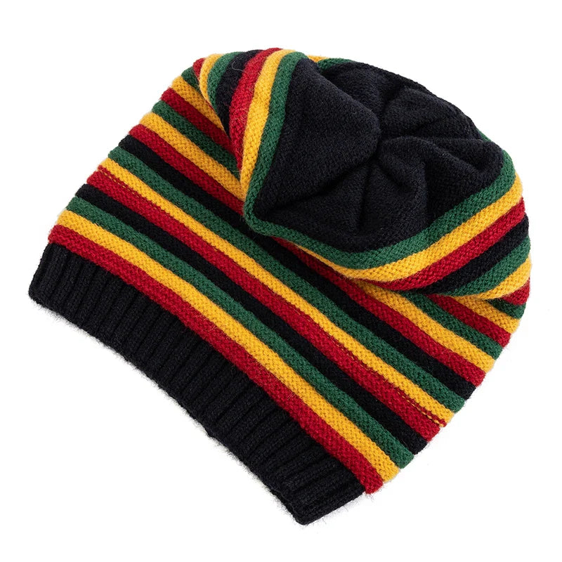 Coraline Slouchy Striped Knitted Beanie - Urban Caps