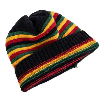 Coraline Slouchy Striped Knitted Beanie - Urban Caps