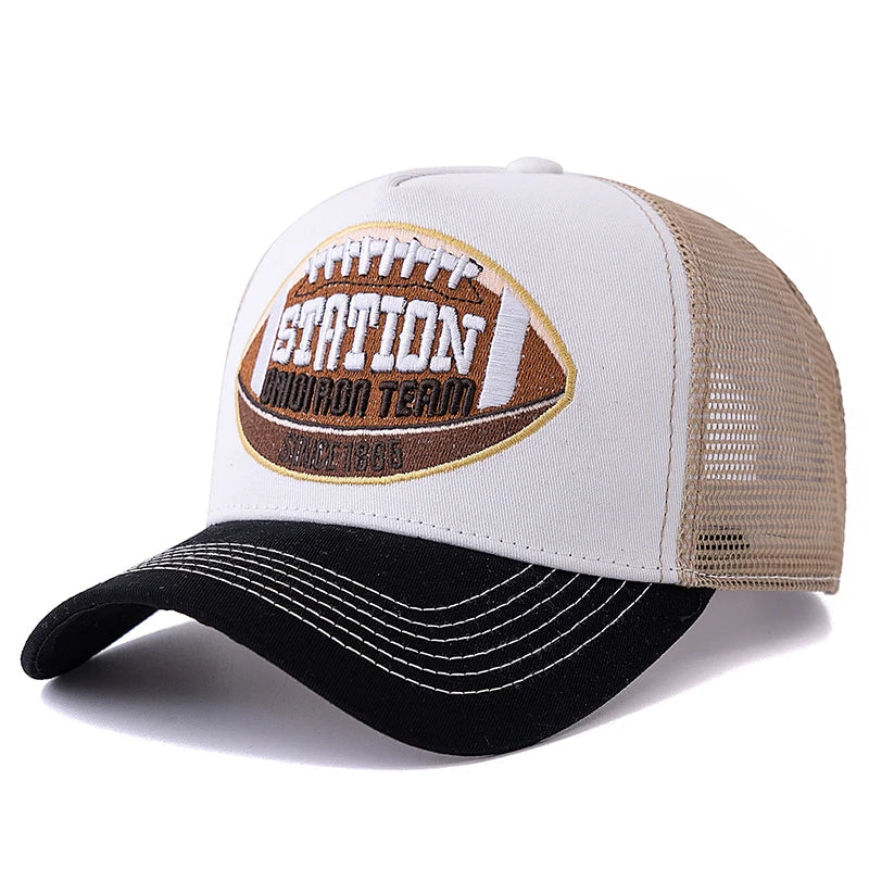 Crioiron Team Station Trucker Cap - Breathable Mesh Back For Casual Daily Wear All Day