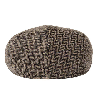 Croix Herringbone Wool Flat Cap - Timeless Herringbone Wool Flat Cap For Casual Looks