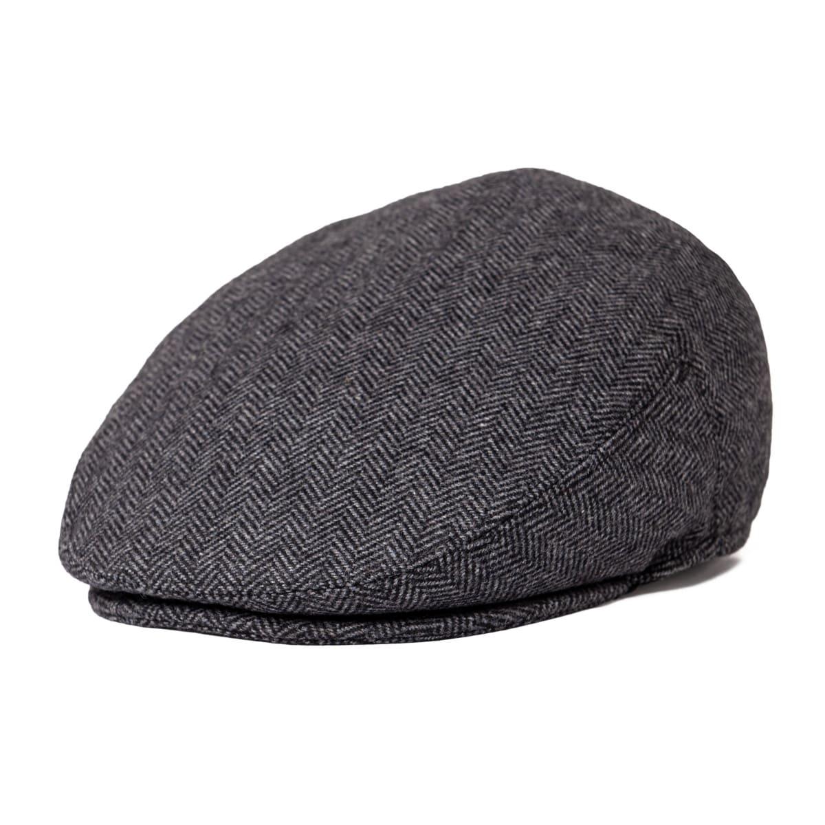 Croix Herringbone Wool Flat Cap - Timeless Herringbone Wool Flat Cap For Casual Looks