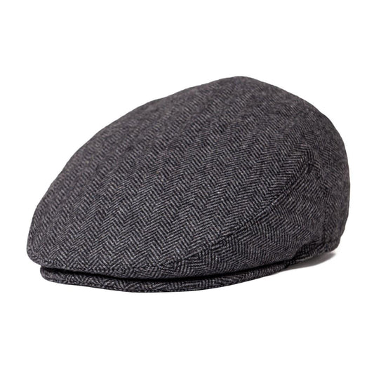 Croix Herringbone Wool Flat Cap - Timeless Herringbone Wool Flat Cap For Casual Looks