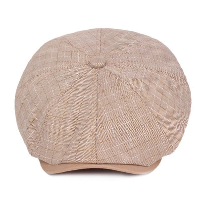 D&T Plaid Cotton Newswoy Cap - Timeless Plaid Cotton Cap For Casual Style And Classic Look