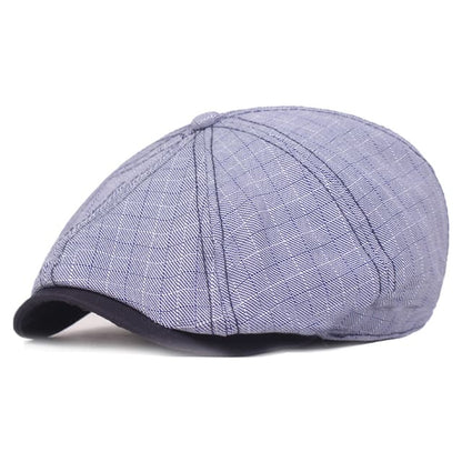 D&T Plaid Cotton Newswoy Cap - Timeless Plaid Cotton Cap For Casual Style And Classic Look