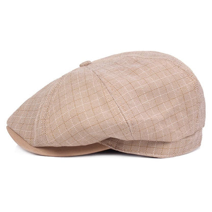 D&T Plaid Cotton Newswoy Cap - Timeless Plaid Cotton Cap For Casual Style And Classic Look