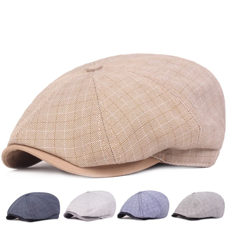 D&T Plaid Cotton Newswoy Cap - Timeless Plaid Cotton Cap For Casual Style And Classic Look