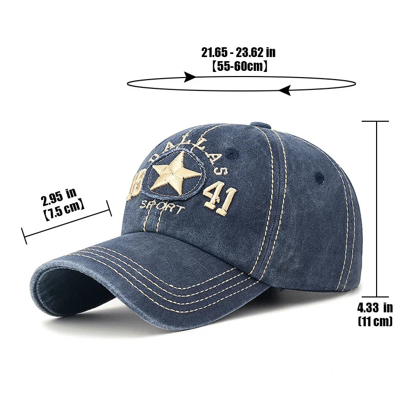 Dallas Sport Cotton Baseball Cap - Casual Streetwear With Sporty Appeal For Everyday Style