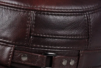 Dayton Genuine Leather Army Cap with Earflaps – Winter Warm Military Hat
