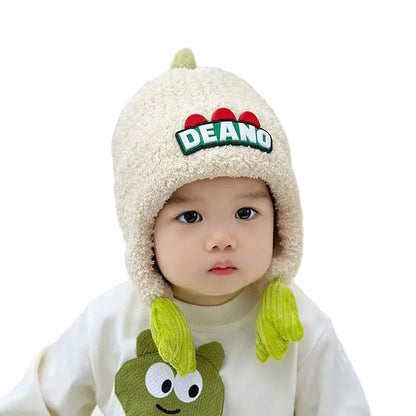 Deano Dinosaur Kids Winter Knitted Earflaps Beanie - Urban Caps