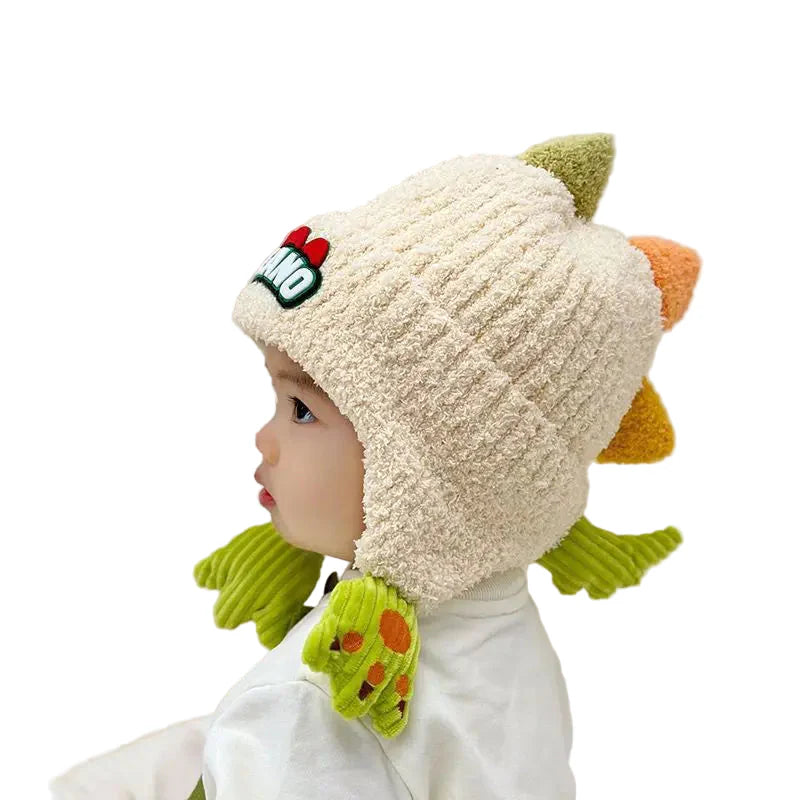 Deano Dinosaur Kids Winter Knitted Earflaps Beanie - Urban Caps