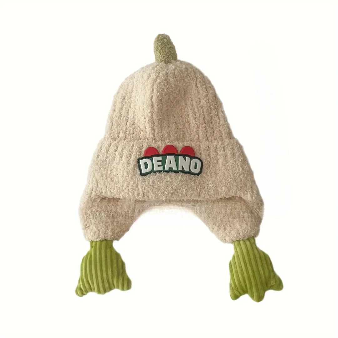 Deano Dinosaur Kids Winter Knitted Earflaps Beanie - Urban Caps