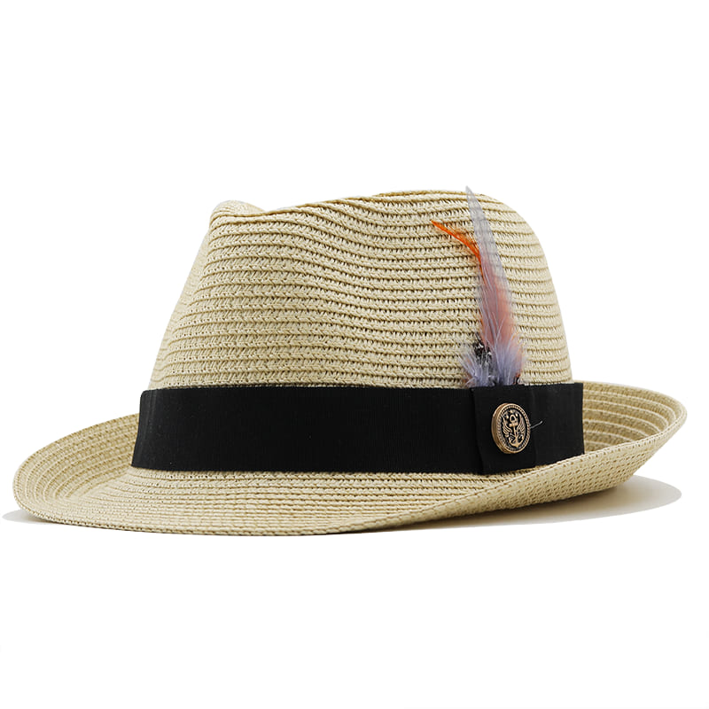 Delmare Feather Trilby Hat - Vegetable Fibre Breathable Trilby For Leisure Travel