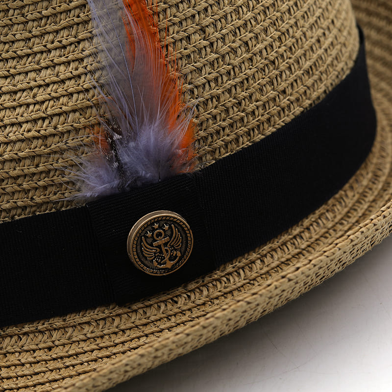 Delmare Feather Trilby Hat - Vegetable Fibre Breathable Trilby For Leisure Travel