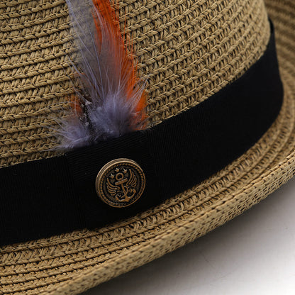 Delmare Feather Trilby Hat - Vegetable Fibre Breathable Trilby For Leisure Travel