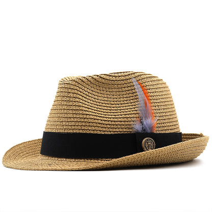 Delmare Feather Trilby Hat - Vegetable Fibre Breathable Trilby For Leisure Travel