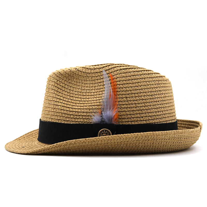 Delmare Feather Trilby Hat - Vegetable Fibre Breathable Trilby For Leisure Travel