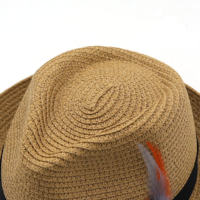 Delmare Feather Trilby Hat - Vegetable Fibre Breathable Trilby For Leisure Travel