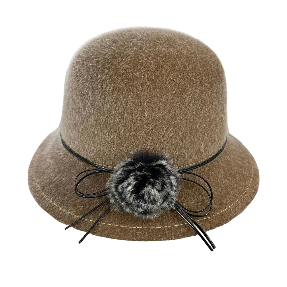 Deneuve Women Winter Vegan Wool Bowler Hat With Ethical Style And Warmth