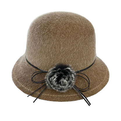 Deneuve Women Winter Vegan Wool Bowler Hat With Ethical Style And Warmth
