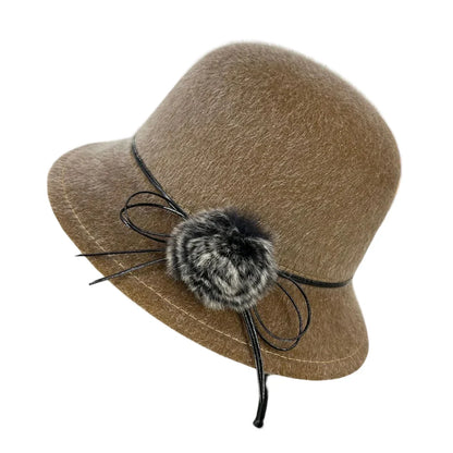 Deneuve Women Winter Vegan Wool Bowler Hat With Ethical Style And Warmth