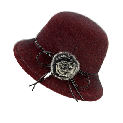 Deneuve Women Winter Vegan Wool Bowler Hat With Ethical Style And Warmth