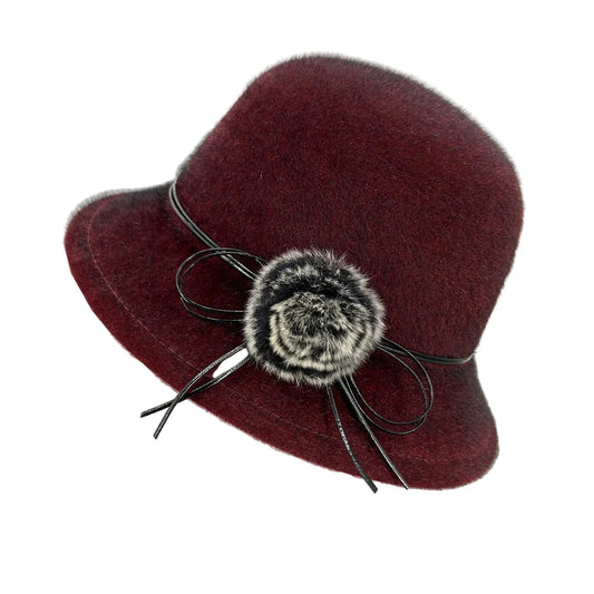 Deneuve Women Winter Vegan Wool Bowler Hat With Ethical Style And Warmth