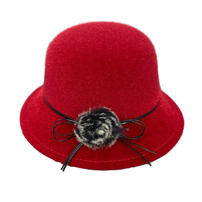 Deneuve Women Winter Vegan Wool Bowler Hat With Ethical Style And Warmth
