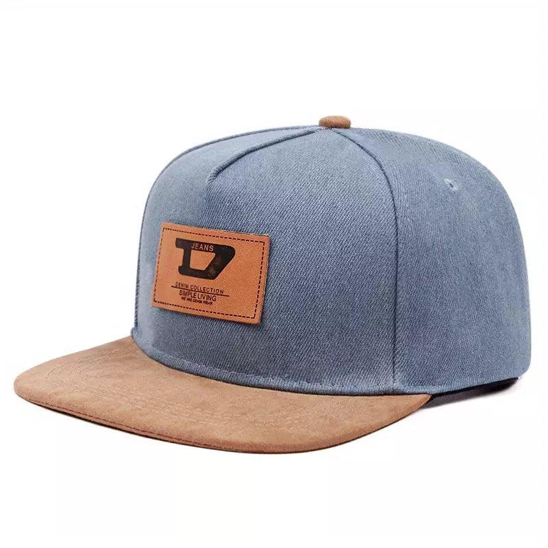 Denim Jeans Collection Snapback Cap - Cotton Denim Design With Classic Casual Style