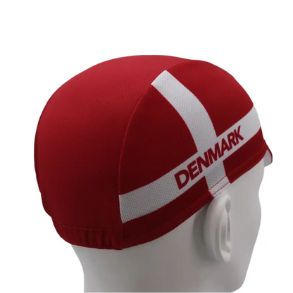 Denmark Flag Cycling Cap Lightweight Breathable Acrylic Quick Dry for Riders