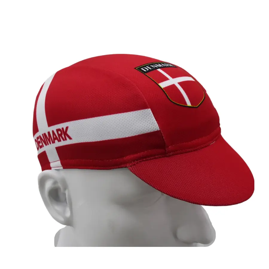 Denmark Flag Cycling Cap Lightweight Breathable Acrylic Quick Dry for Riders