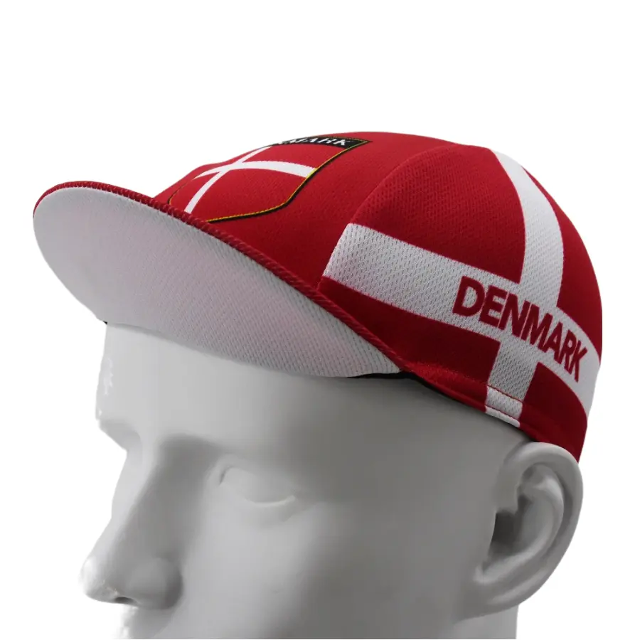 Denmark Flag Cycling Cap Lightweight Breathable Acrylic Quick Dry for Riders
